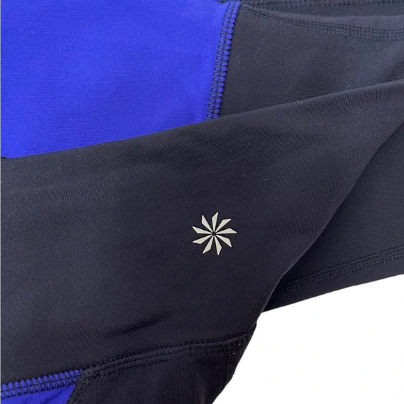 Athleta High Rise Flow Stripe Chaturanga Capri Crop Workout Yoga Pants - Picture 4 of 7